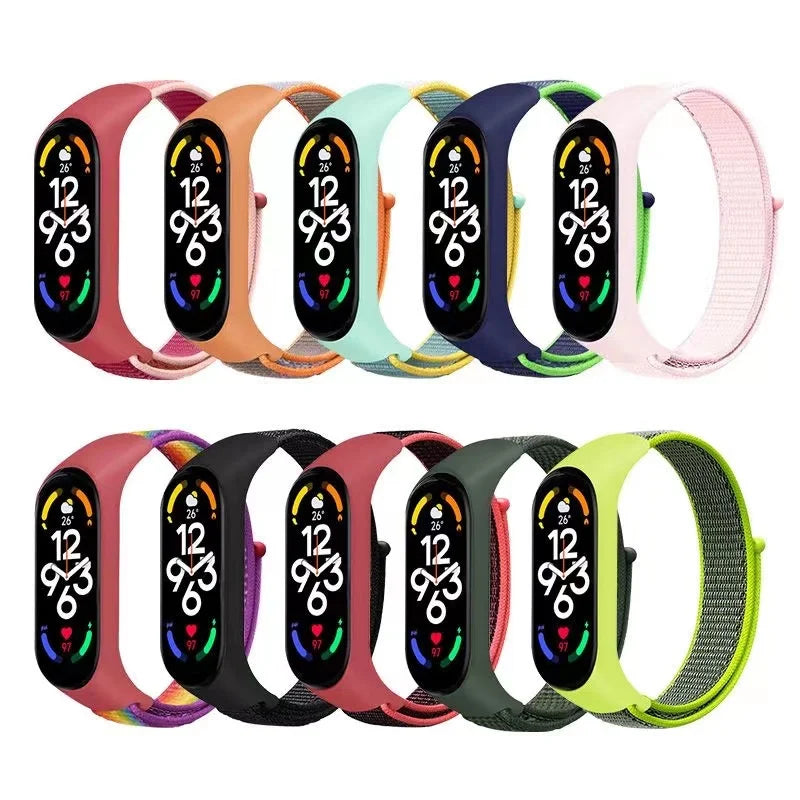 Nylon Loop Strap for Xiaomi Mi Band - Adjustable Sport Wristband Bracelet for Mi Band 3 4 5 6 7 8