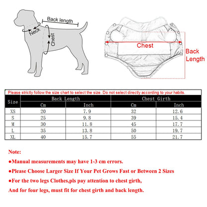 Pet Dog Hiking Jacket - Warm Windproof Outdoor Camping Coat for Small Dogs Chihuahua Yorkshire Apparel