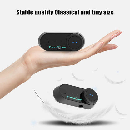 Freedconn T Com VB Motorcycle Helmet Bluetooth Headset — Wireless Stereo Intercom with Call, FM Music & Communication Sharing