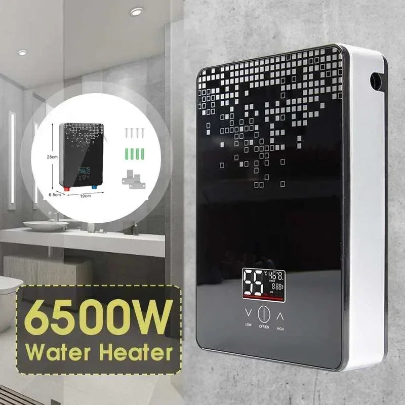 Tankless Electric Hot Water Heater – Instant Bathroom Shower Boiler with Thermostat, 110V/220V, Safe & Smart Automatic Control