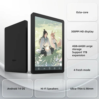 Bigme B6 6" E-Book Reader – E-Ink Display, 36-Level Front Light, Android 14, 4+64GB, Google Play