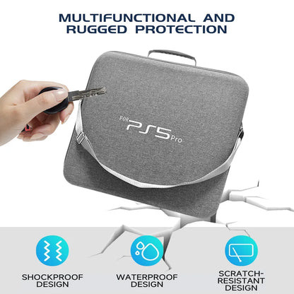 PS5 Pro Storage Bag – Portable EVA Shockproof Case, Anti-Drop Storage Box for Console & Accessories