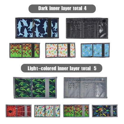 Kids Trifold Casual Wallet – Multifunctional Youth Wallet with Zipper Coin Pocket & Card Holders, Perfect Gift for Children