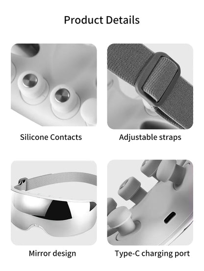 Eye Massager with Acupoint Vibration & Hot Compress | Bluetooth Music Eye Care Device