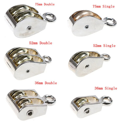 Metal Sheave Zinc Alloy Fixed Pulley - Crown Block and Tackle Lifting Wheel - Choose from 36/52/75mm Sizes - Ideal Single/Double Pulley for DIY Projects
