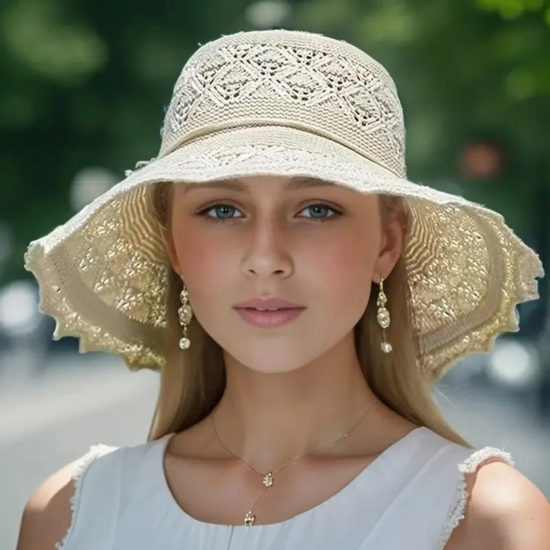 Children’s Summer Foldable Sun Hat – Korean Style Large Brim Hat with Sun Protection for Vacation and Outdoor Use