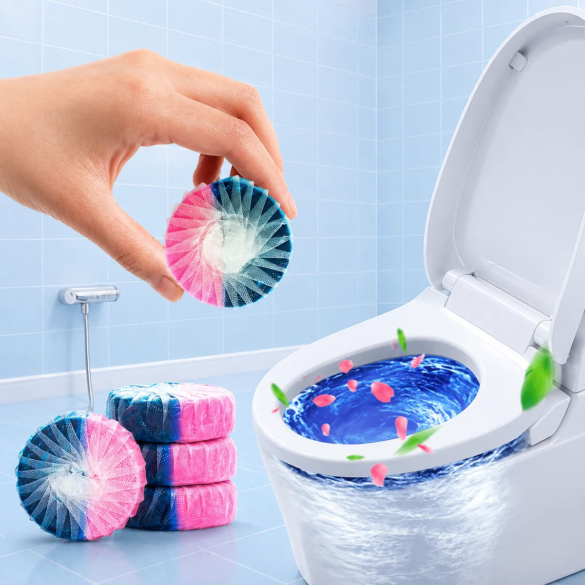 6/12-Pack Long-Lasting Toilet Bowl Cleaner Tablets - Automatic Toilet Cleaning with Sustained-Release Formula for Stain Control and Freshness