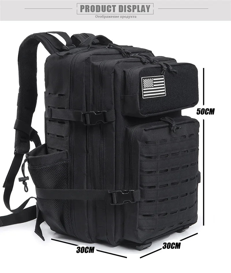 QT&QY 25L/45L Tactical Backpack – Outdoor Survival & Hiking Rucksack for Men & Women, Bug Out Bag with Bottle Holder