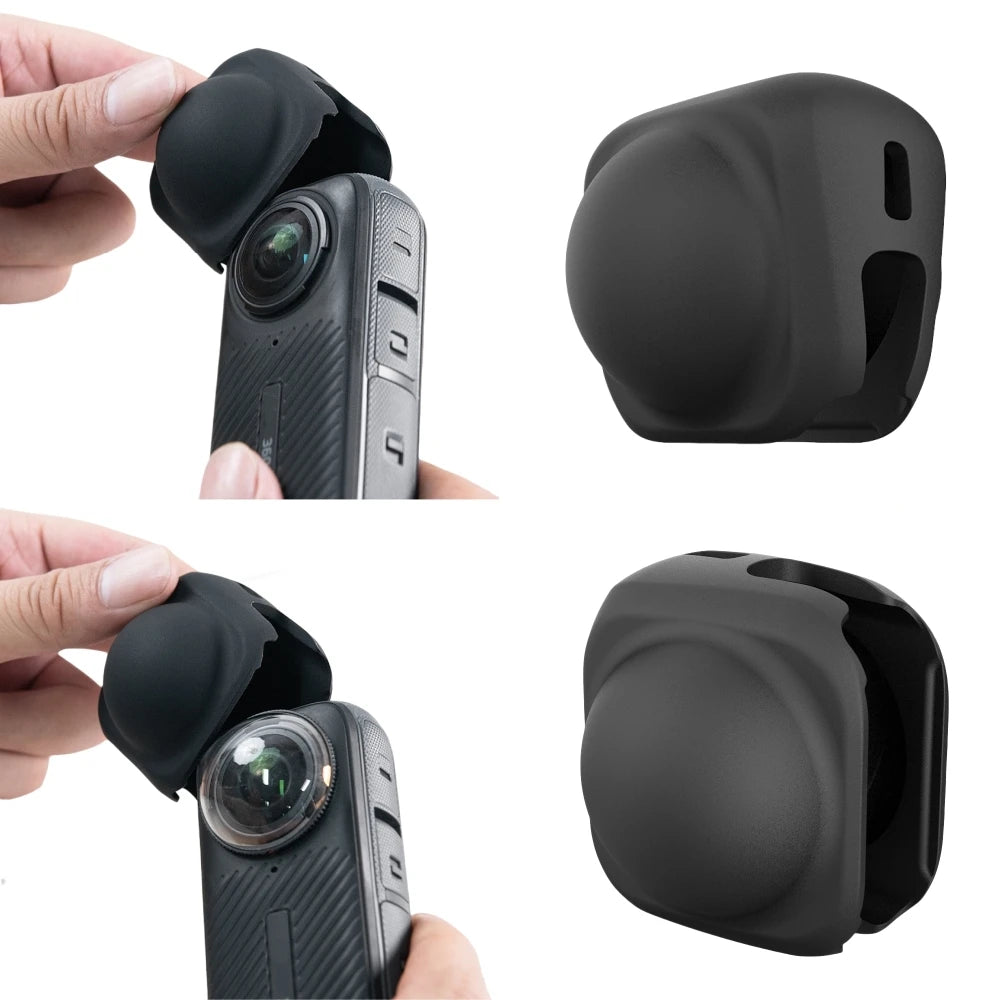 Silicone Desktop Base Holder & Lens Cover for Insta360 X4 - Fixed Stand Mount for Camera Accessories