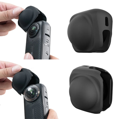 Silicone Desktop Base Holder & Lens Cover for Insta360 X4 - Fixed Stand Mount for Camera Accessories