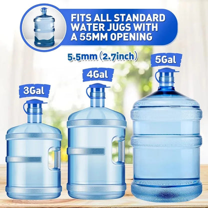 Non-Spill Silicone Water Jug Caps — Durable, Thick, Reusable Bottle Covers with Inner Plug for Drinking Buckets