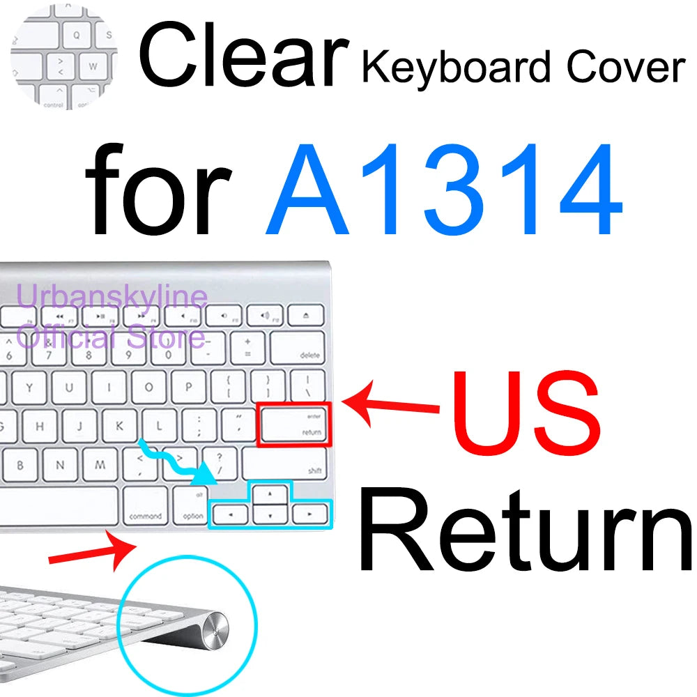 iMac Magic Keyboard Cover - Silicone Protective Skin for Apple A2449, A2450, A2520, A1644, A1843, A1314 & A1243