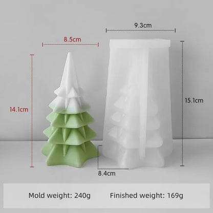 3D Origami Christmas Tree Silicone Mold — DIY Aroma Candle, Plaster & Gel Mold for Handmade Creative Holiday Decorations