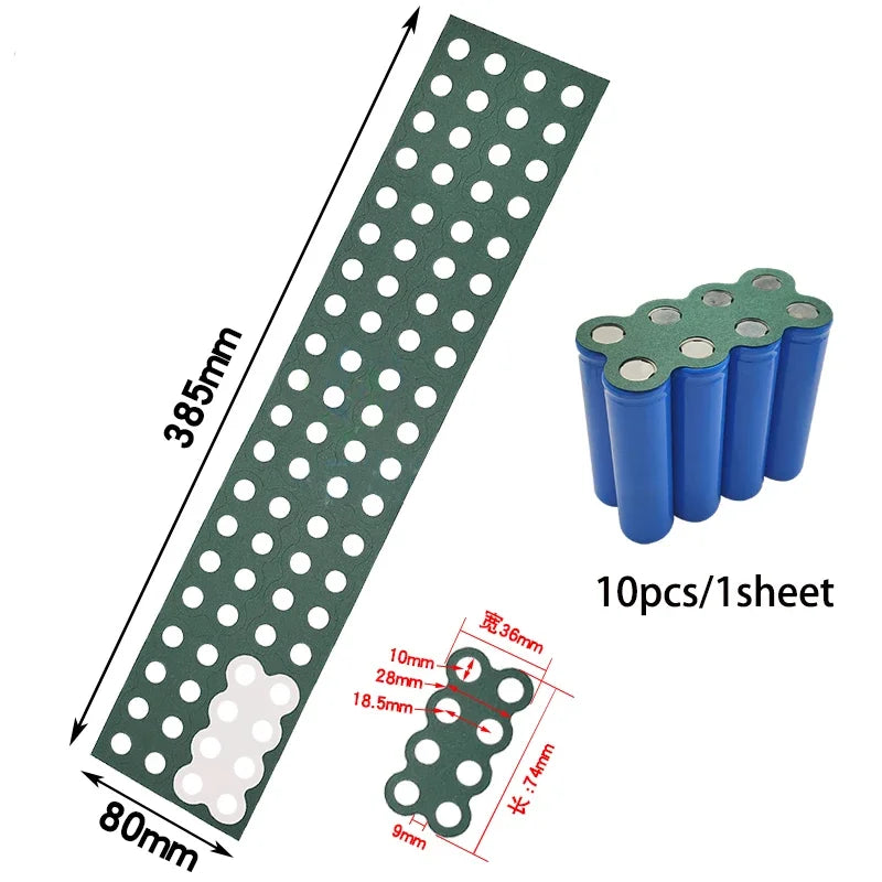 2-6P Hollow & Solid 18650 Li-ion Battery Insulating Gaskets – Positive Pole Protective Stickers with Highland Barley Paper Design