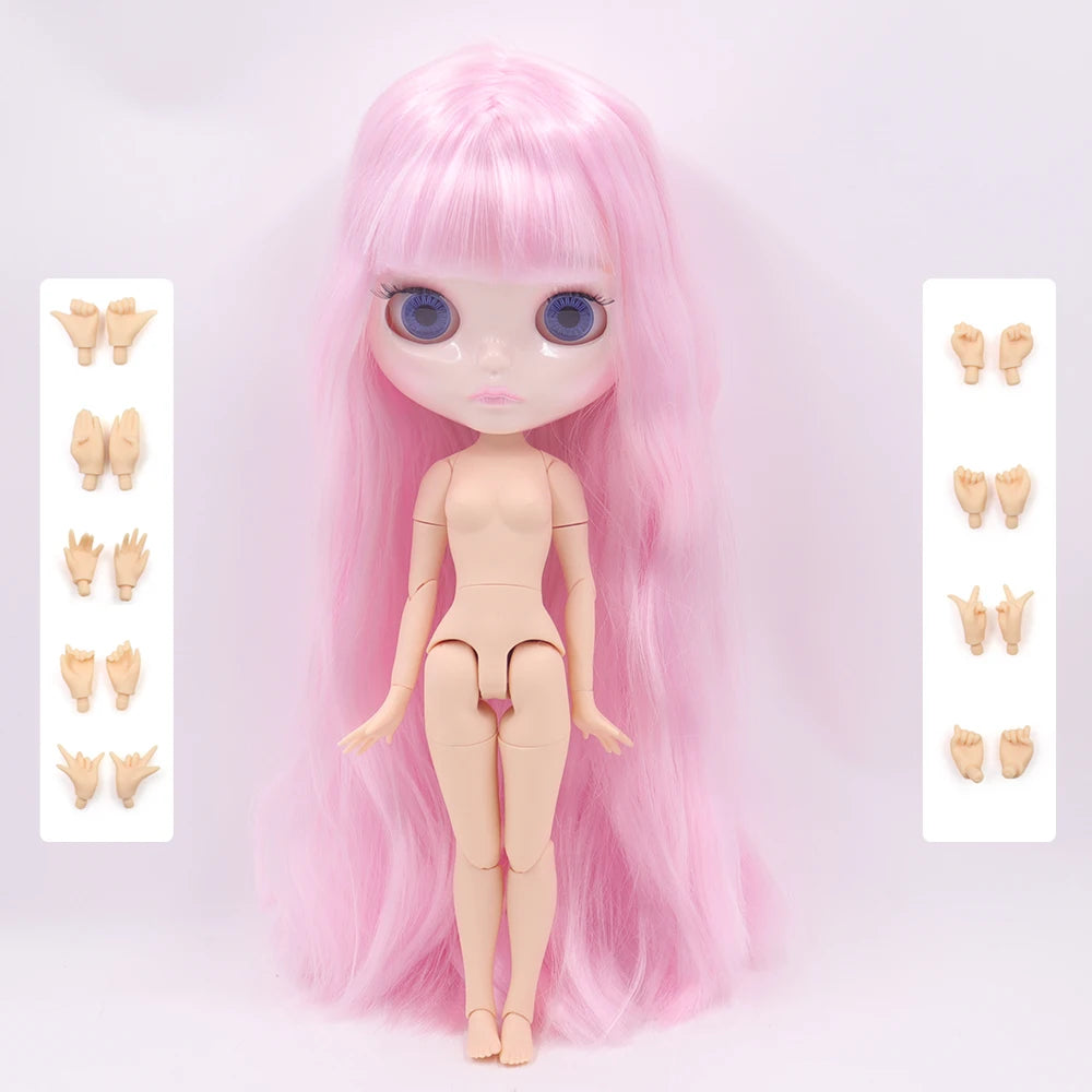 ICY DBS Blythe Doll 1/6 Joint Body 30cm BJD – Shiny Face with Extra Hands, DIY Fashion Doll Gift