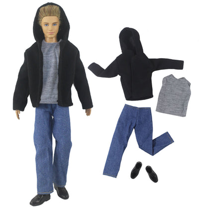 1 Set Woolen Overcoat Outfit for 12-inch Ken Doll – Multiple Styles Doll Clothes