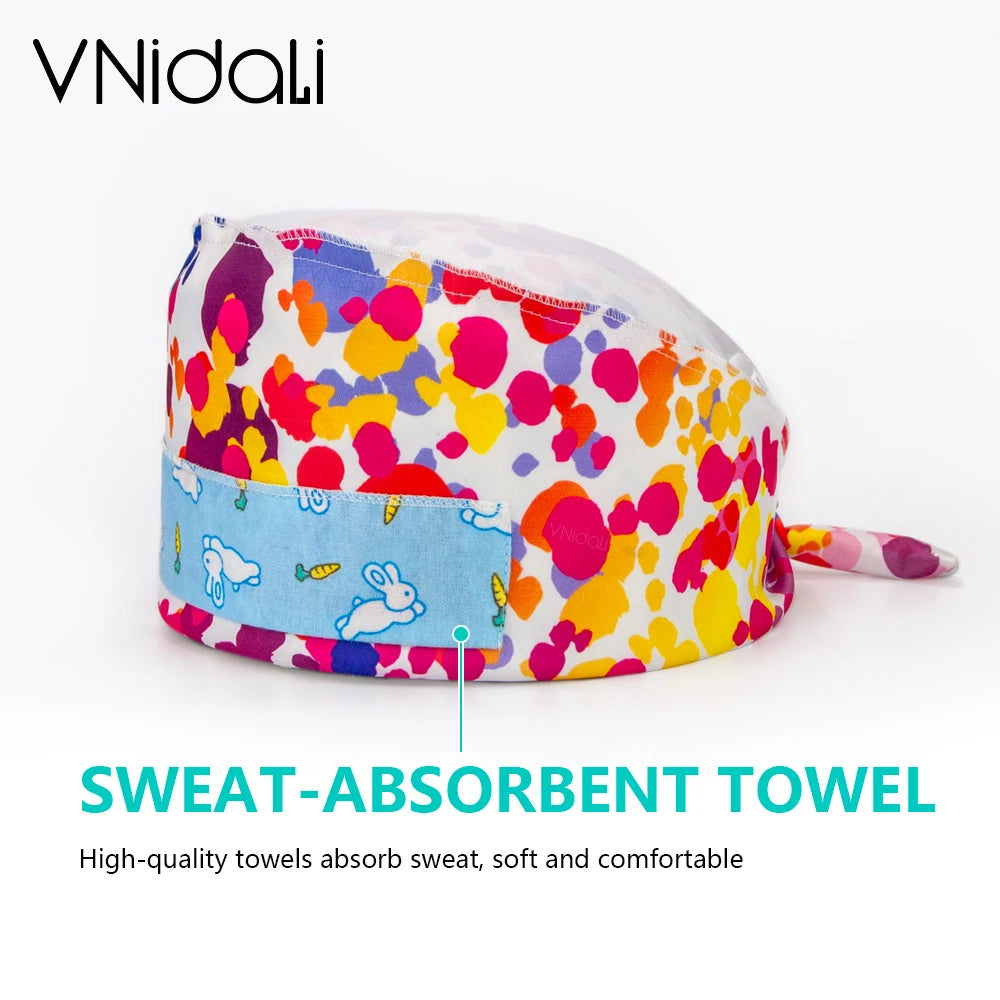 Tooth Printed Scrub Caps – Dental Surgical Hats for Women & Men, Operating Room Medical Hat