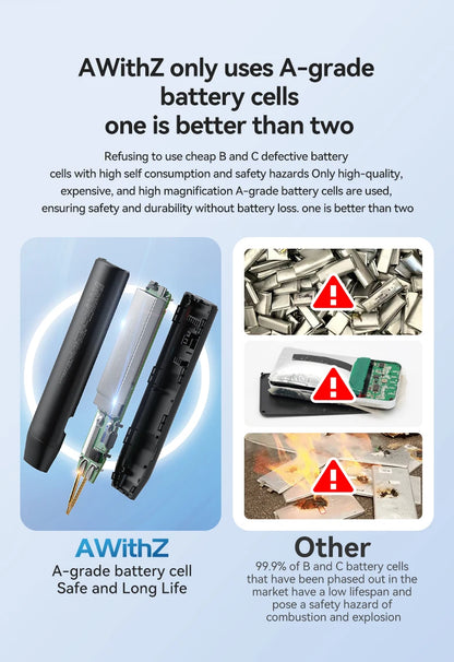 AWithZ Portable Handheld Spot Welder – DIY 90-Gear Adjustable Welding Machine for 18650 Lithium Batteries