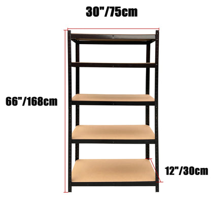 150-200CM Heavy Duty Garage Storage Shelves – 1929LBS Load, Adjustable 4/5 Tier Metal Racking for Home & Warehouse