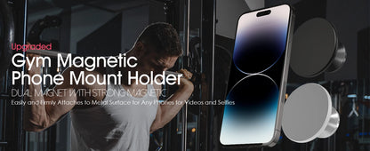 Gym Mate Magnetic Phone Mount – Double-Sided Suction Holder for MagSafe, Hands-Free Video Shooting While Working Out