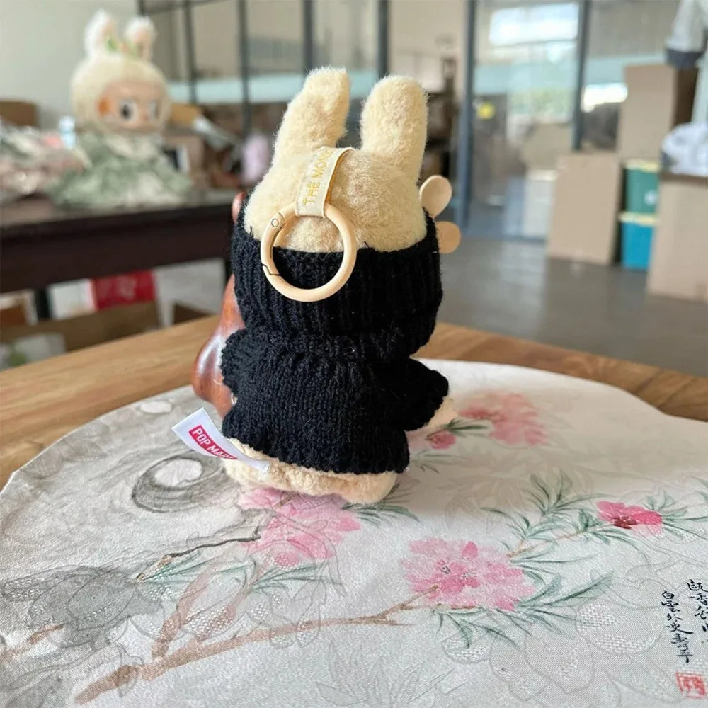 15-17cm V1 V2 Labubu Clothes Outfit — Cute Sweater & Hat Sitting Doll Accessories (No Dolls)