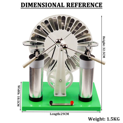 Wimshurst Electrostatic Machine - Static Electricity Generator for Physics Experiments & Tesla Demonstrations