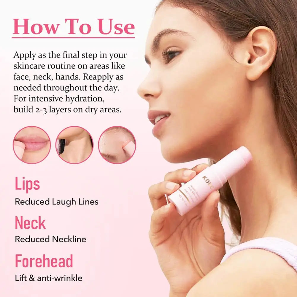 PDRN Collagen Wrinkle Bounce Multi Balm Stick - Moisturizing Facial Balm for Hydrated, Smoother-Looking Skin