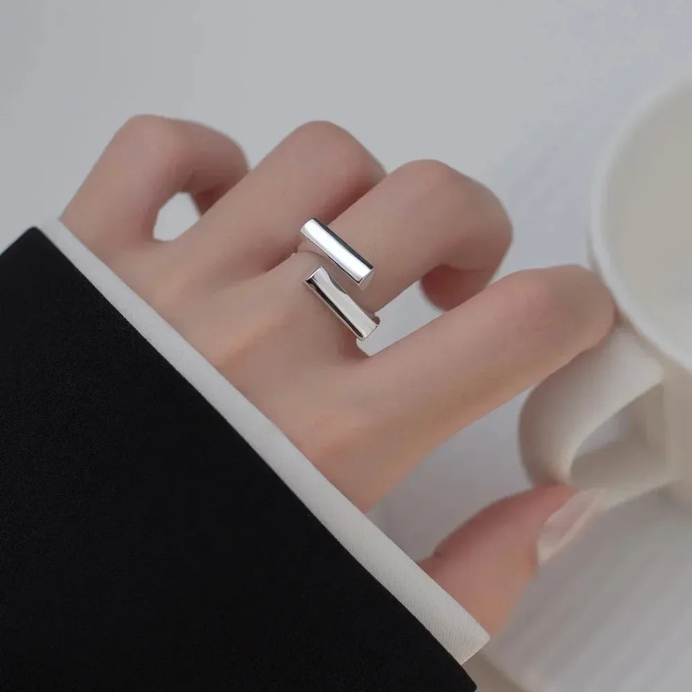 925 Sterling Silver Open Ring - Simple Vintage Handmade Finger Jewelry for Women, Party & Everyday Wear