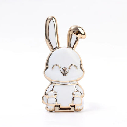 Universal Bunny Phone Ring Holder – 2-in-1 Foldable Cellphone Stand with Cute 3D Rabbit Finger Bracket