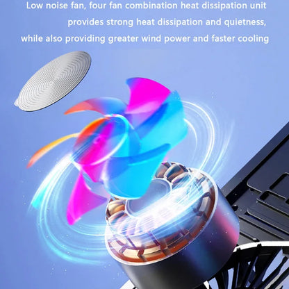 New Foldable Laptop Cooler Base Stand - Portable Cooling Pad with 4 Fans, Adjustable for 13-17.3 Inch Notebooks
