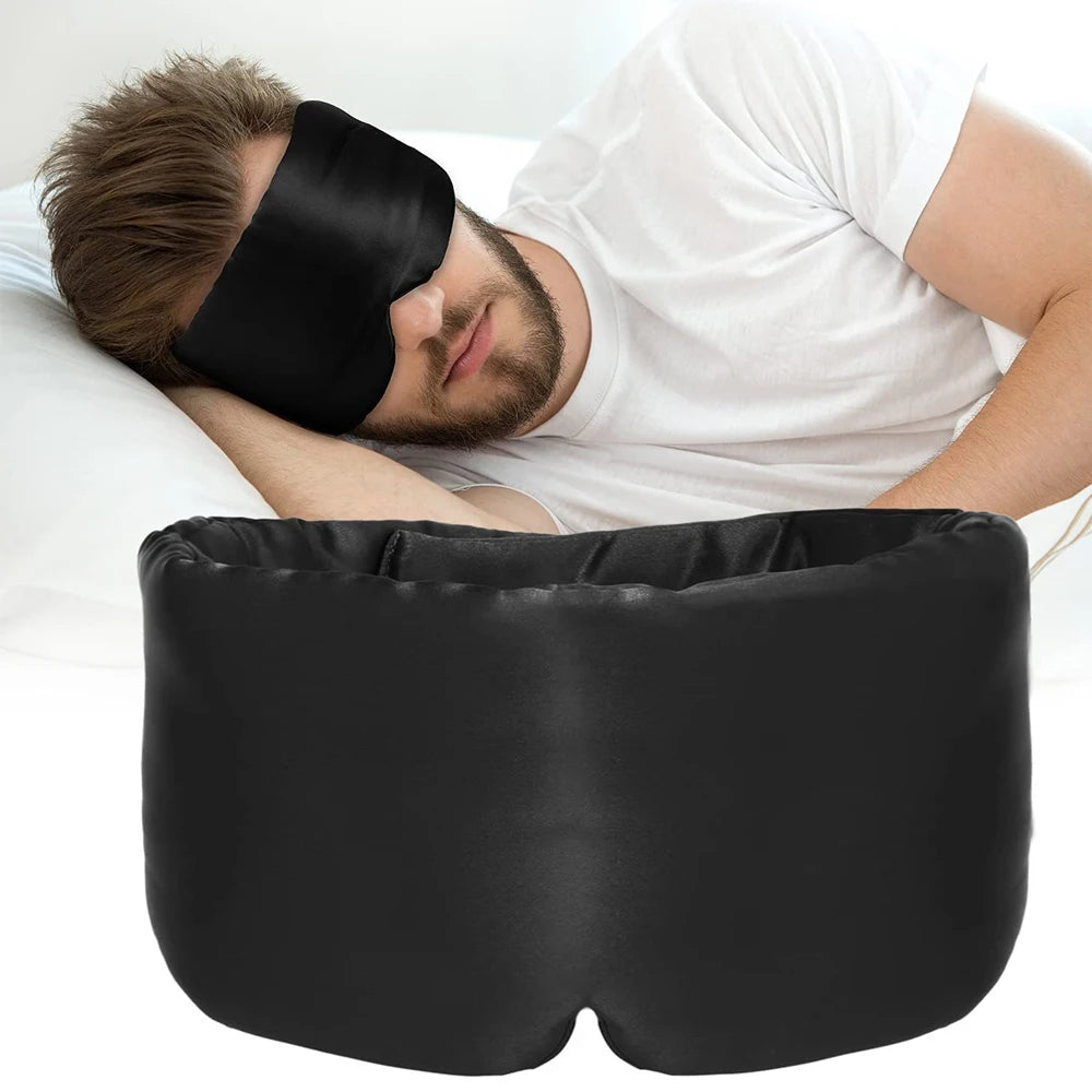 100% Mulberry Silk Sleeping Mask – Soft Padded Eyepatch for Light Blocking, Travel Sleeping Aid Sleep Patch (Slaapmasker)