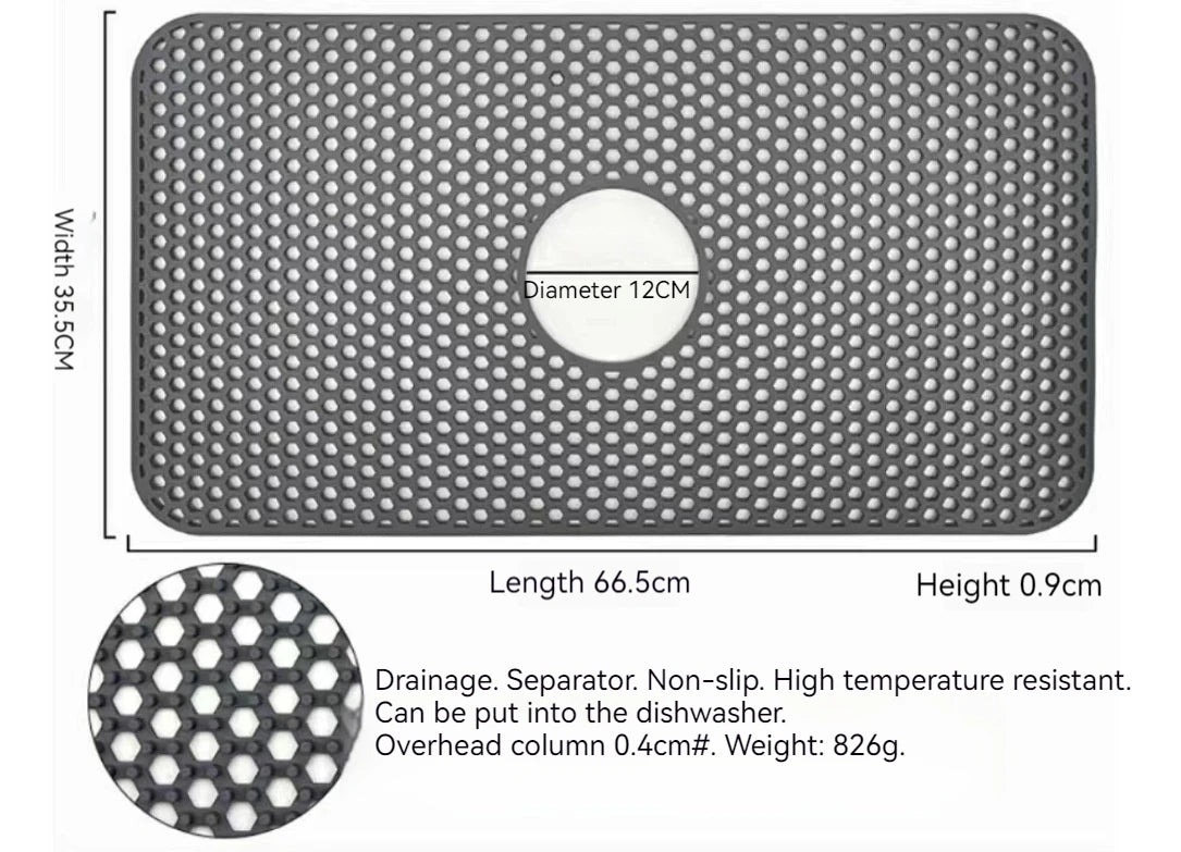 Food-Grade Silicone Hollow Insulation Mat – Non-Slip Kitchen Sink Protector & Desktop Table Mat