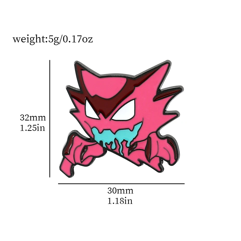 Gengar Cartoon Enamel Brooch — Anime Lapel Pin for Backpack Accessories, Fan Collection & Jewelry Gift