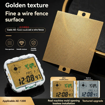 Stainless Steel Mesh Screen Mod for Casio AE-1200 - Watch Display Upgrade Replacement Part