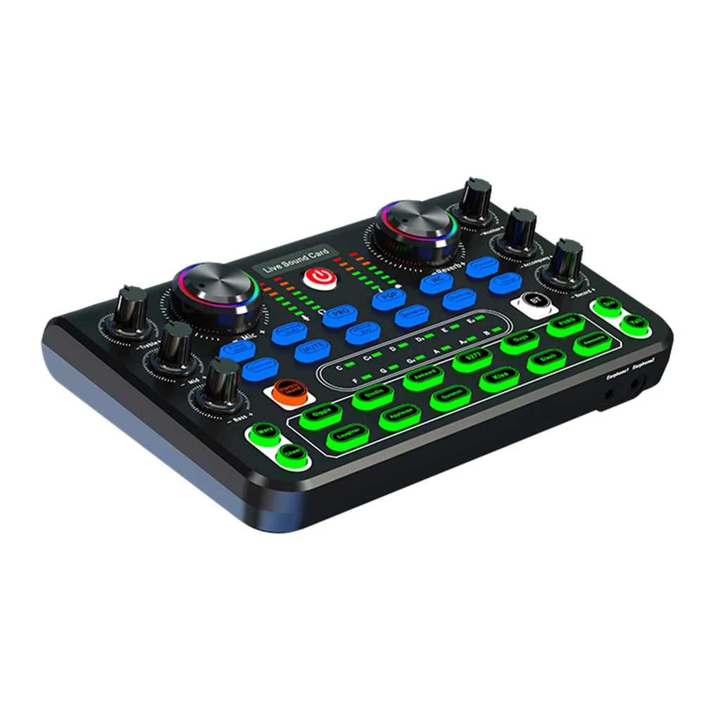 X60 Voice Changer Sound Card – Sound Mixer Board with Multiple Effects for Live Streaming & Music Recording