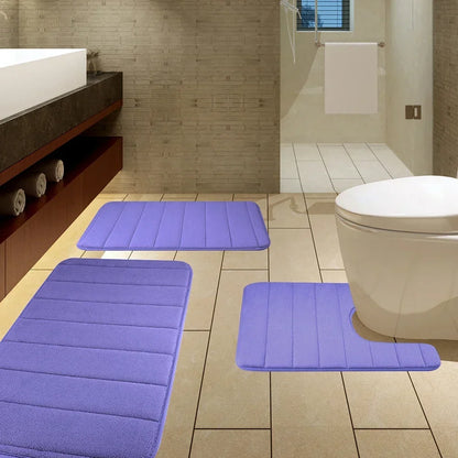Super Absorbent Memory Foam Bath Mat - Non-Slip Bathroom Rug for Bathtub, Shower, and Toilet