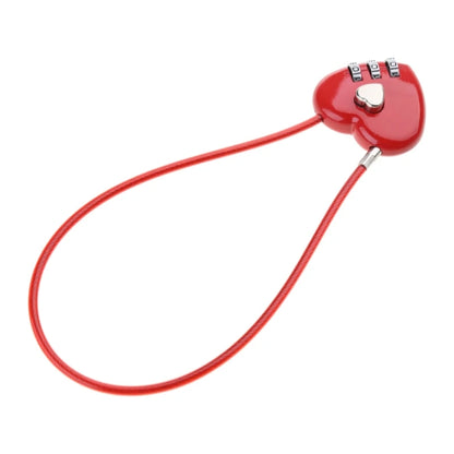 Zinc Alloy Mini Heart-Shaped Password Padlock – Wire Rope Travel Luggage and Package Lock (L9BE)