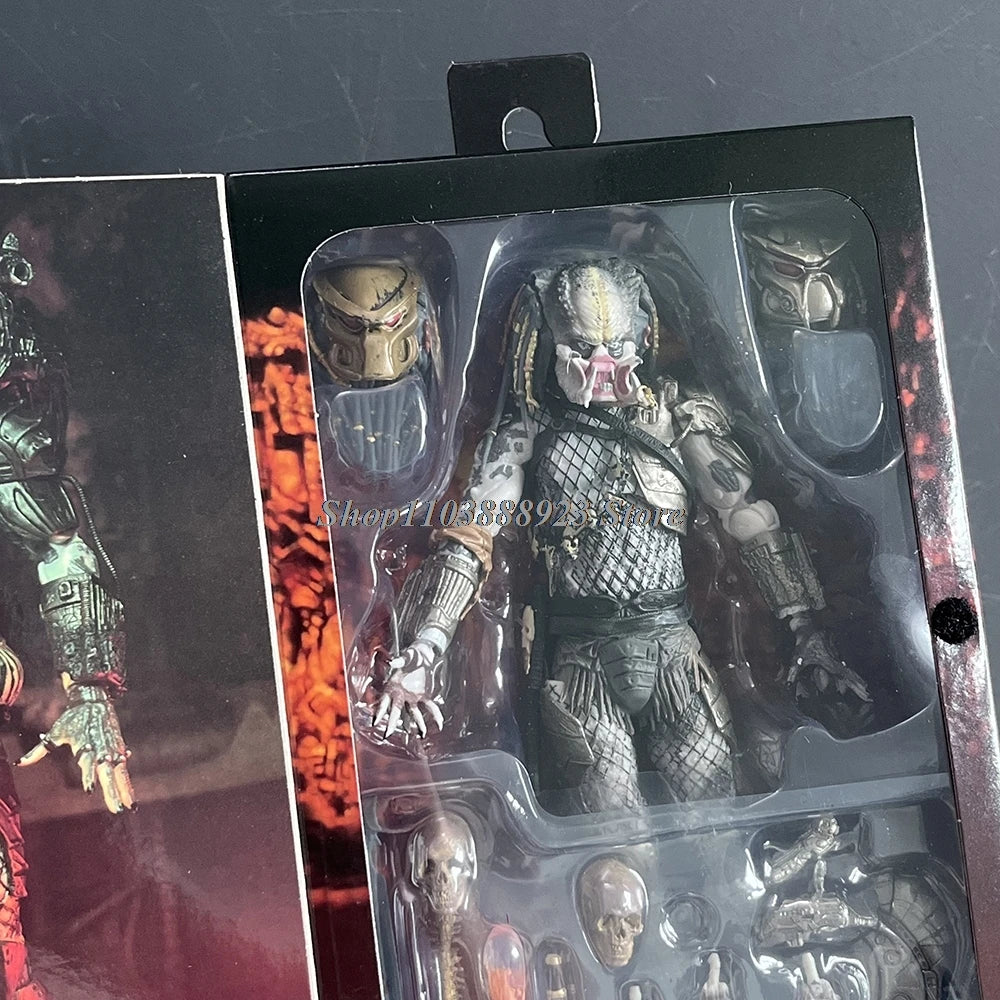 NECA Predator Figure — Ultimate Shaman Elder Armored Jungle Hunter with Snake Vision, Alien Model Toy Gift