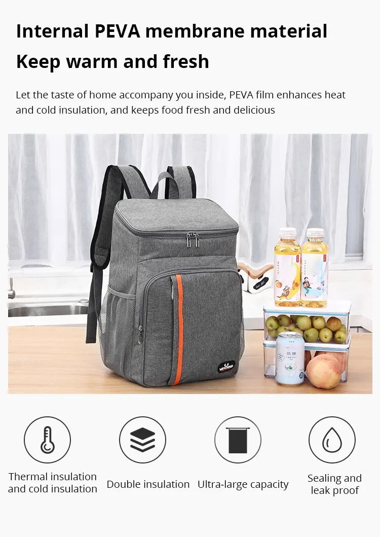 Multifunctional Shoulder Insulation Bag — Outdoor Picnic Cooler Backpack, Leak-Proof Ice Bag for Travel & Fresh-Keeping