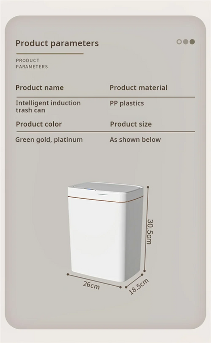 15L Touchless Smart Sensor Trash Can – Waterproof Automatic Garbage Bin for Kitchen, Bathroom & Bedroom