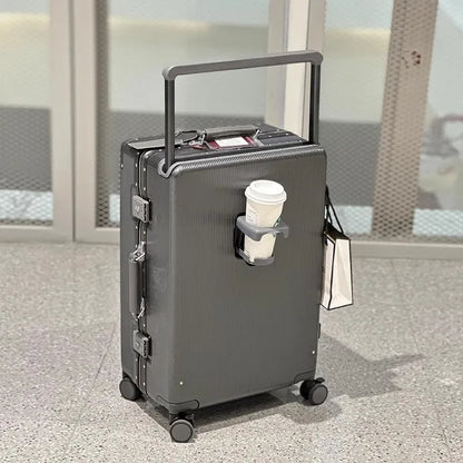 Sushimu 20"/24" Wide Handle Travel Suitcase – Men & Women Carry-On Luggage with PC Aluminum Frame Trolley