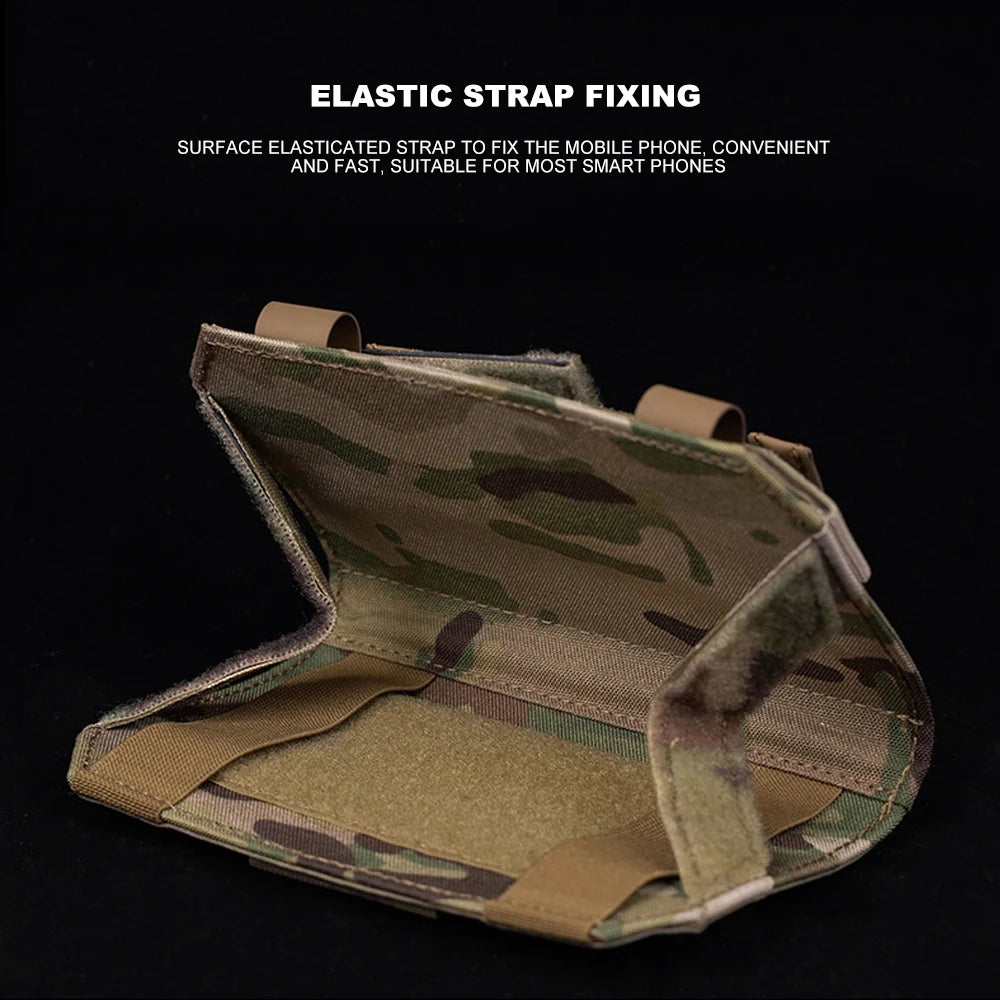 Tactical Admin Phone Pouch MOLLE – Military Hunting Vest Front Panel Map Holder & Utility Carrier Bag for Outdoor Navigation