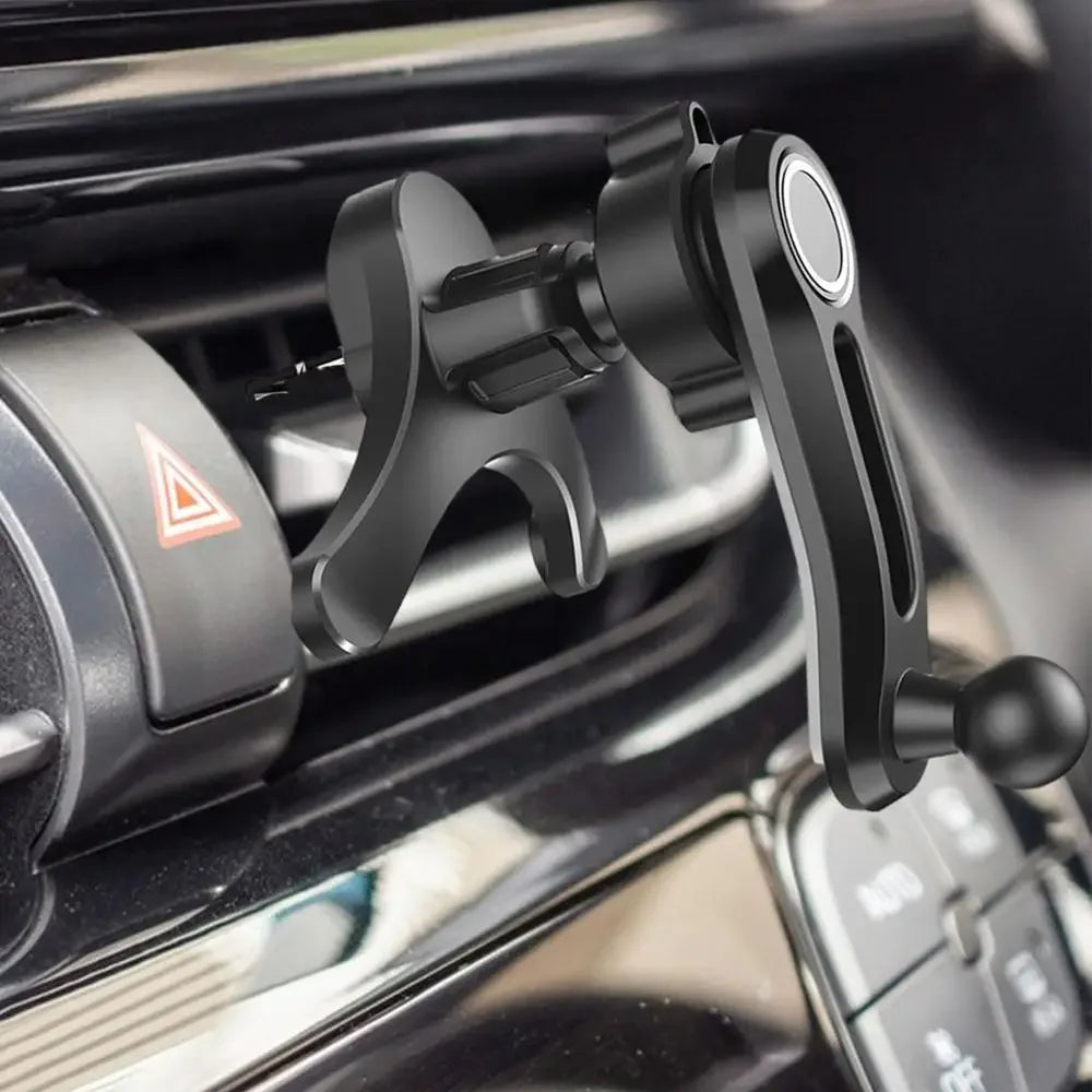 17mm Ball Head Car Phone Holder - 360° Rotatable Air Vent Clip Mount with Anti-Shake Y-Shaped Base