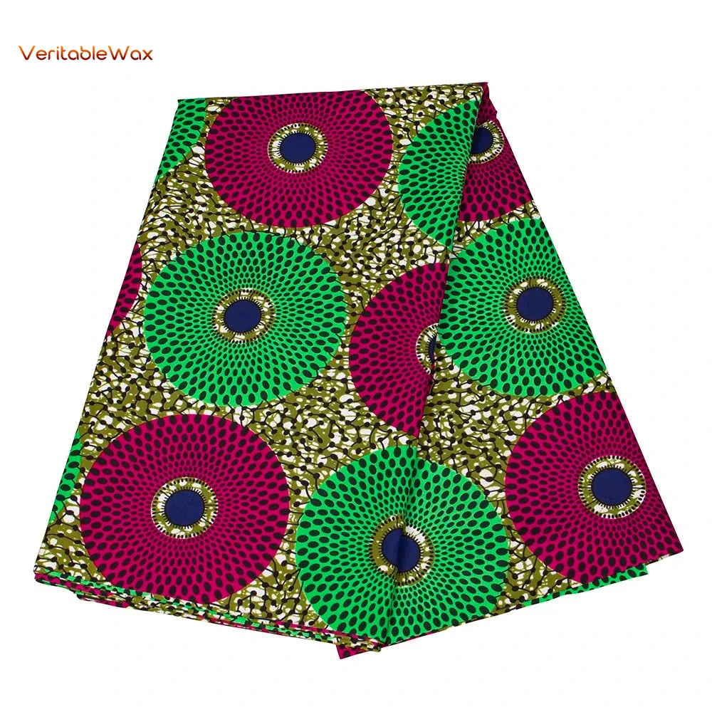 Ankara African Wax Print Fabric - Batik Pagne Polyester Material for DIY Sewing, Patchwork & Wedding Dress Craft