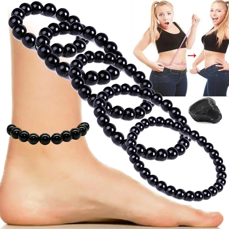Black Obsidian Natural Stone Bracelet | Fat Relief, Blood Circulation & Anti-Anxiety Jewelry for Men & Women