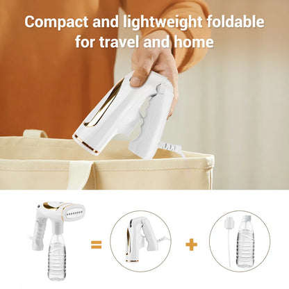 Portable Handheld Foldable Steam Iron - Travel Garment Steamer & Ironing Machine