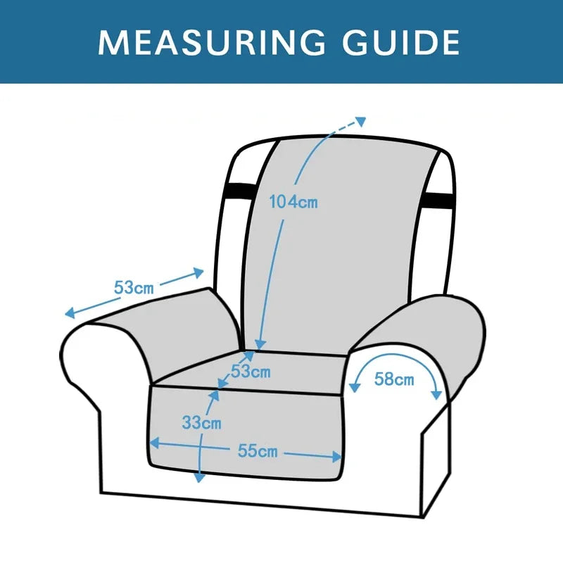 Anti-Slip Recliner Chair Cover – Quilted Solid Color Seat Slipcover, Anti-Wear Armchair Cushion for Living Room Home
