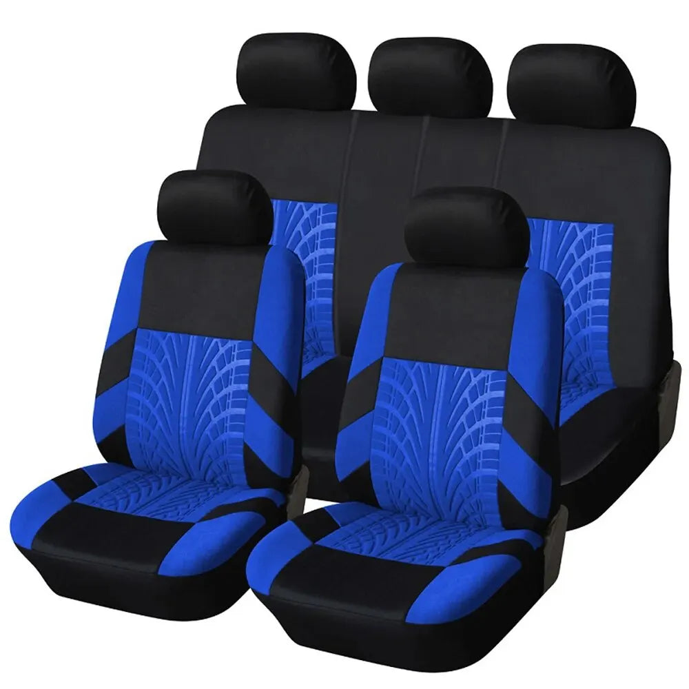 Universal Full Set Car Seat Covers – Front Split & Rear Bench Cloth Protectors for SUV, Sedan & Van Automotive Interior Protection Accessories
