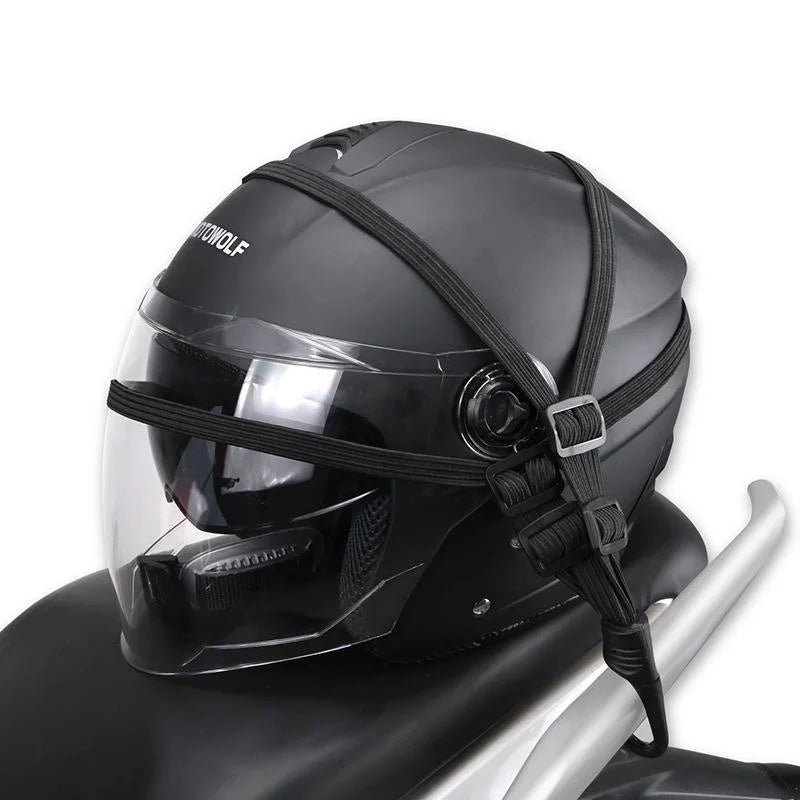 Universal 60cm Motorcycle Luggage Strap - Elastic Buckle Rope for Moto Helmet & Gear, High-Strength Retractable Protective Net
