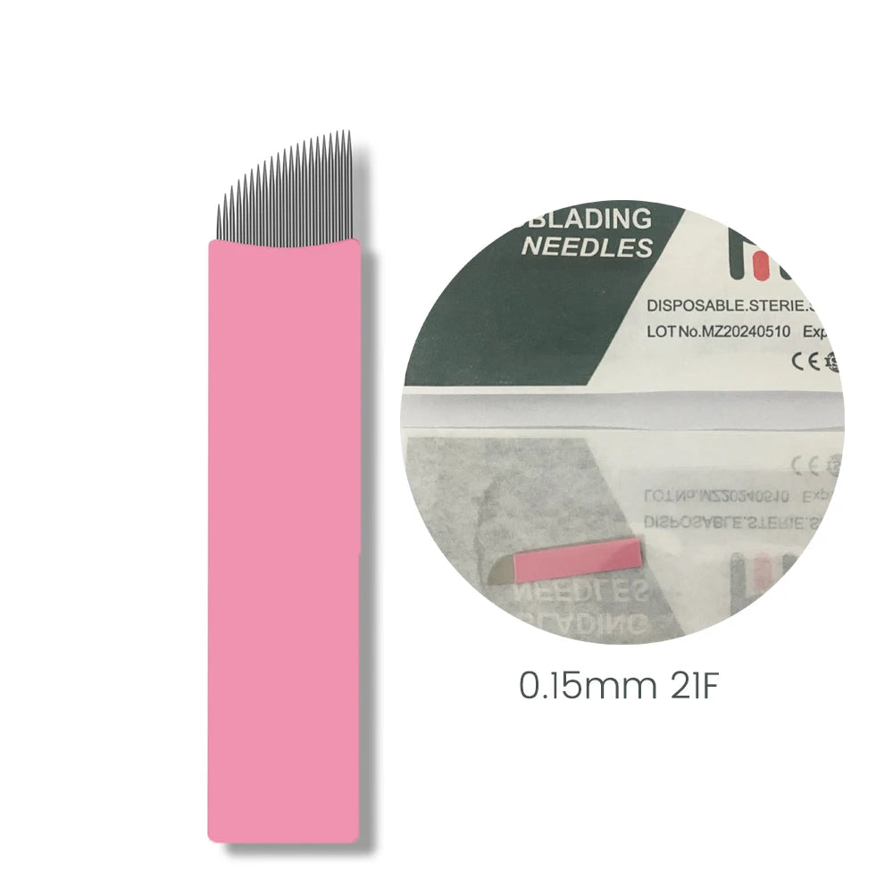 0.15mm Microblading Nano Blades — U-Shape Tebori Tattoo Needles for Permanent Makeup Eyebrow Pen